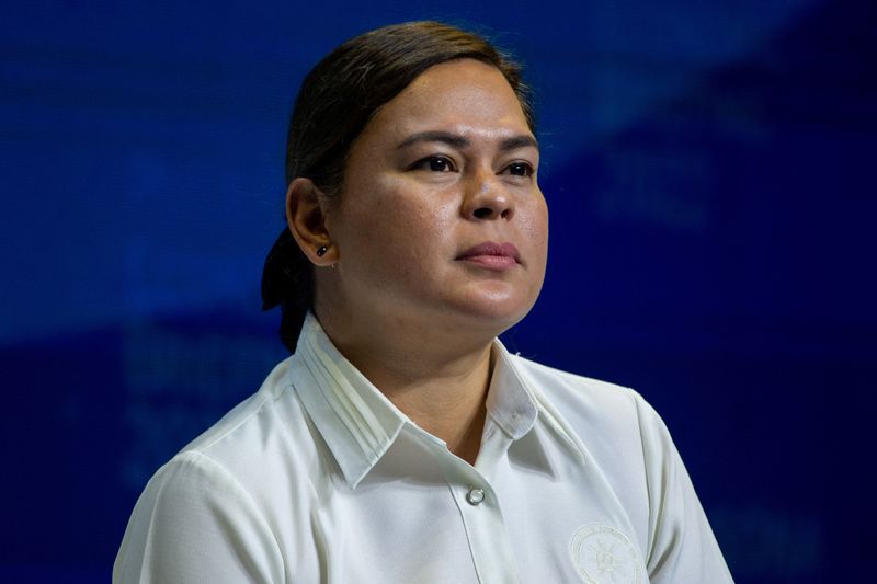 © Reuters. FILE PHOTO: Philippine Vice President and Education Secretary Sara Duterte attends an economic briefing following President Ferdinand Marcos Jr's first State of the Nation Address, in Pasay City, Metro Manila, Philippines, July 26, 2022. REUTERS/Lisa Marie David/File Photo