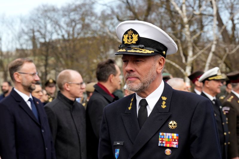 &copy; Reuters. FILE PHOTO: NATO Military Committee Chief Admiral Rob Bauer attends a ceremony in Riga, Latvia March 28, 2024. REUTERS/Ints Kalnins/File Photo