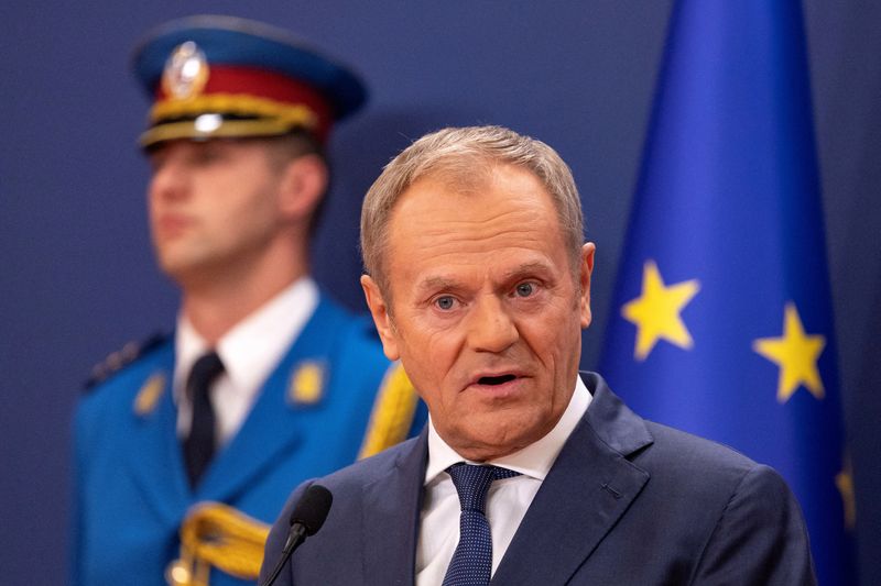 &copy; Reuters. Donald Tusk em Belgradon 24/10/2024  REUTERS/Marko Djurica