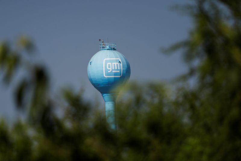 &copy; Reuters. FILE PHOTO: A view of the GM logo on a water tank at the Ramos Arizpe plant of General Motors, which exports vehicles to the U.S. and Canada, in Ramos Arizpe, Coahuila state, Mexico November 2, 2024. REUTERS/Daniel Becerril/ File Photo