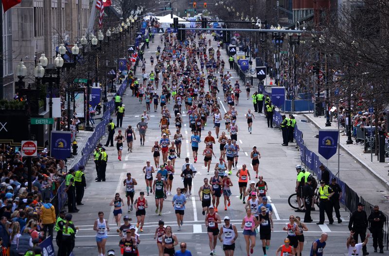 &copy; Reuters. Athletics - The 128th Boston Marathon - Boston, Massachusetts, U.S. - April 15, 2024  General view during the Boston Marathon REUTERS/Reba Saldanha/ File Photo