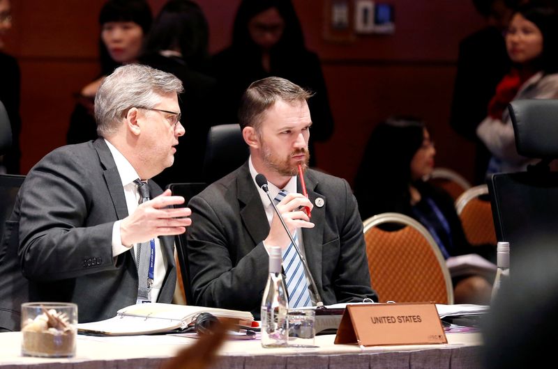 © Reuters. FILE PHOTO: Chief of Staff of United States Trade Representative, Jamieson Greer, takes part in a meeting of Ministers Responsible for Trade (MRT) of APEC ahead of November Presidential summit, at the Hotel Sheraton Miramar in Vina del Mar, Chile  May 17, 2019. REUTERS/Rodrigo Garrido