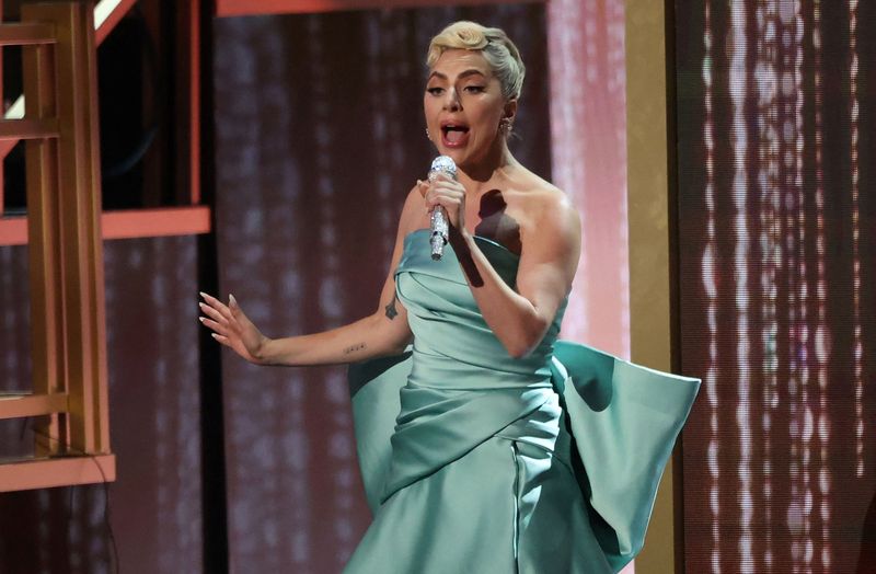 &copy; Reuters. Lady Gaga canta durante cerimônia de entrega do Grammy em Las Vegasn03/04/2022 REUTERS/Mario Anzuoni