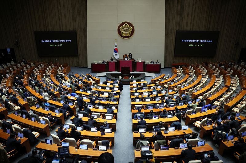 &copy; Reuters. Plenário do Parlamento da Coreia do Suln04/12/2024 REUTERS/Kim Hong-Ji