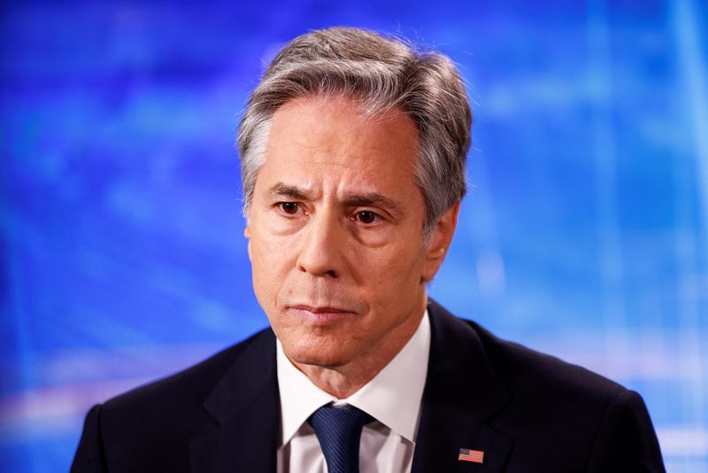 &copy; Reuters. FILE PHOTO: U.S. Secretary of State Antony Blinken attends an interview, in Brussels, Belgium December 4, 2024. REUTERS/Johanna Geron/File Photo