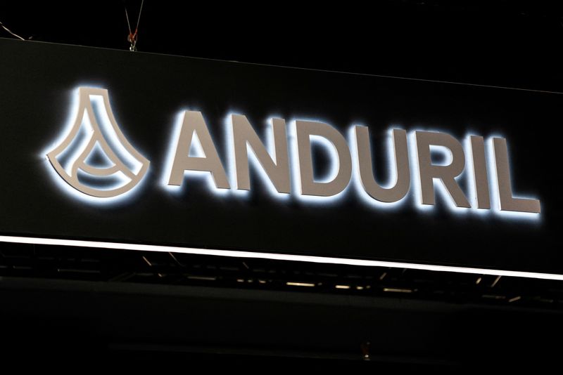 &copy; Reuters. FILE PHOTO: Signage for Anduril is seen during the Association of the United States Army annual meeting and exposition at the Walter E. Washington Convention Center in Washington, U.S., October 14, 2024. REUTERS/Nathan Howard/File Photo