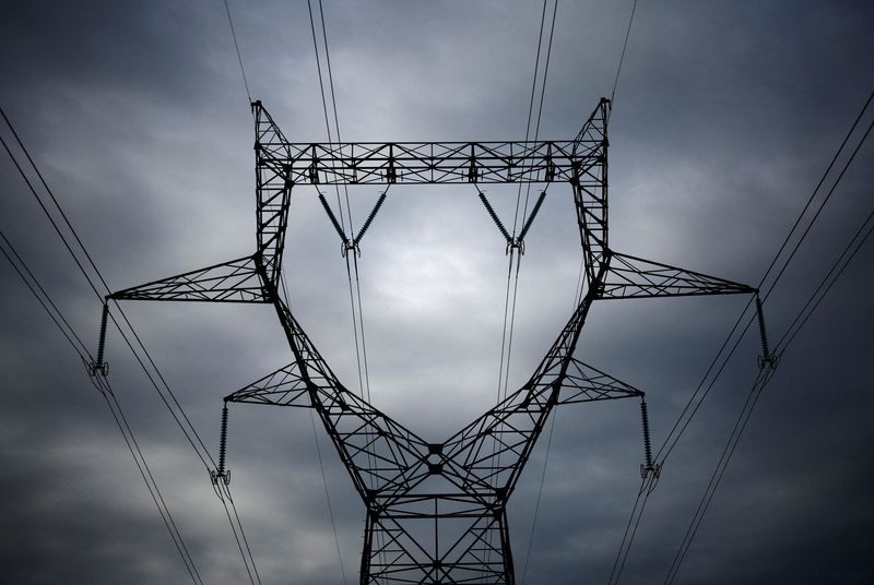 © Reuters. FILE PHOTO: An electrical power pylon of high-tension electricity power lines is seen in Fay-de-Bretagne near Nantes, France, October 15, 2024. REUTERS/Stephane Mahe/File Photo