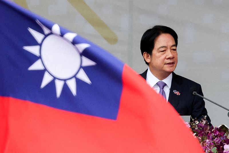 &copy; Reuters. FILE PHOTO: Taiwan President Lai Ching-te gives a keynote address on the island's national day. in Taipei, Taiwan October 10, 2024. REUTERS/Ann Wang/File Photo