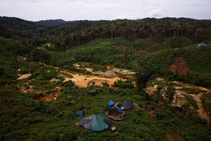 &copy; Reuters. Aldeia indígena perto de garimpo desativado na Terra Indígena Yanomami, no Estado de Roraiman28/08/2024 REUTERS/Amanda Perobelli