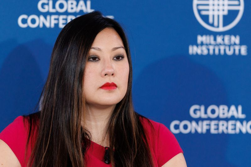 &copy; Reuters. FILE PHOTO: Caroline D. Pham Commissioner, U.S. Commodity Futures Trading Commission, speaks at the 2023 Milken Institute Global Conference in Beverly Hills, California, U.S., May 1, 2023. REUTERS/Mike Blake/File Photo