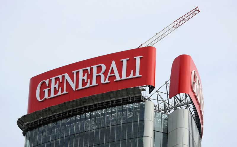 &copy; Reuters. Il logo Generali presso la sede del gruppo a Milano.  REUTERS/ Stefano Rellandini