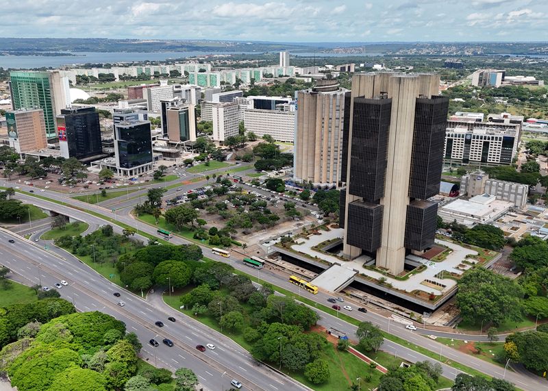 &copy; Reuters. FILE PHOTO: A drone view shows the Central Bank headquarters building in Brasilia, Brazil, December 26, 2024. REUTERS/Ueslei Marcelino/File Photo