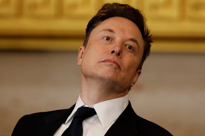 &copy; Reuters. Elon Musk, presidente-executivo da Tesla e da SpaceX, no Capitólio em Washington, D.C., EUAn20/1/25. Chip Somodevilla/Pool via REUTERS