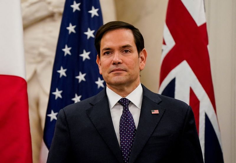 © Reuters. U.S. Secretary of State Marco Rubio looks on as he meets with Indian External Affairs Minister Dr. Subrahmanyam Jaishankar, Australian Foreign Minister Penny Wong, and Japanese Foreign Minister Iwaya Takeshi at the State Department in Washington, U.S., January 21, 2025. REUTERS/Elizabeth Frantz