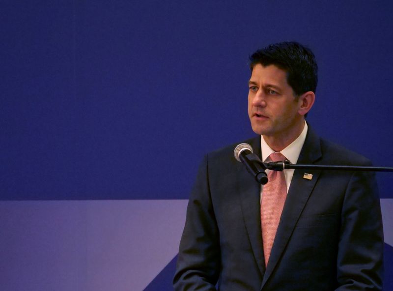 © Reuters. The former speaker of the U.S. House of Representatives, Paul Ryan attends a ceremony at the American Institute in Taiwan (AIT), to mark the 40th anniversary of the Taiwan Relations Act, in Taipei, Taiwan March 15, 2019. REUTERS/Fabian Hamacher