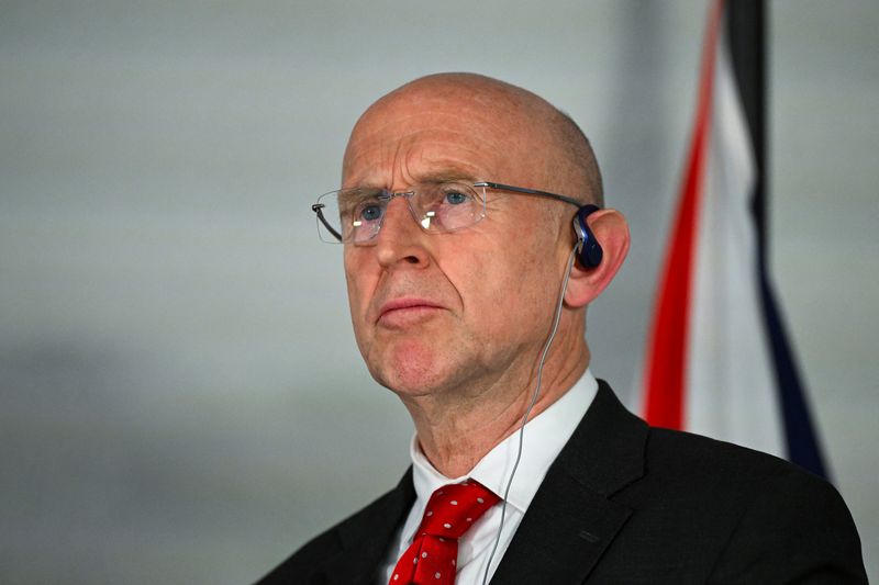 &copy; Reuters. FILE PHOTO: British Defence Secretary John Healey attends a joint press statement after talks about strengthening security and defence in Europe, at Ministry of Defence in Berlin, Germany November 25, 2024. REUTERS/Annegret Hilse/File Photo