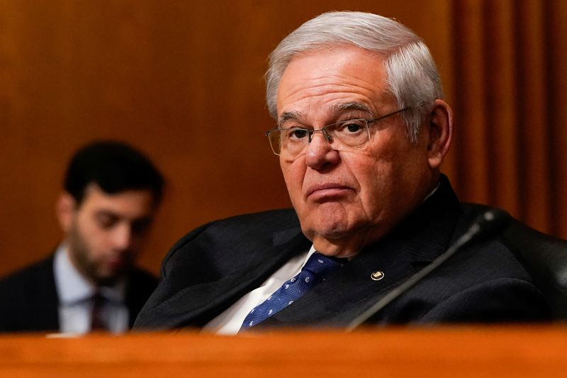  U.S. Senator Bob Menendez (D-NJ) attends a Senate Finance Committee hearing on the 2025 budget on Capitol Hill in Washington, D.C., U.S., March 21, 2024. REUTERS/Elizabeth Frantz/File Photo