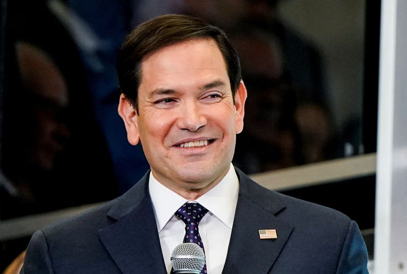  Newly confirmed U.S. Secretary of State Marco Rubio speaks to reporters at the State Department in Washington, U.S., January  21, 2025. REUTERS/Elizabeth Frantz/File Photo