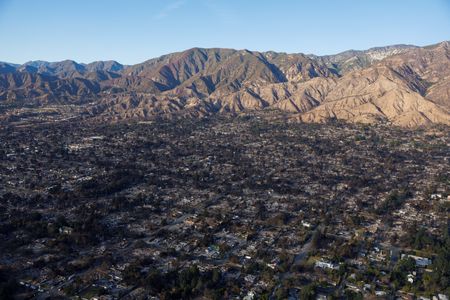 Aerial views show ash and rubble from Los Angeles fire zones