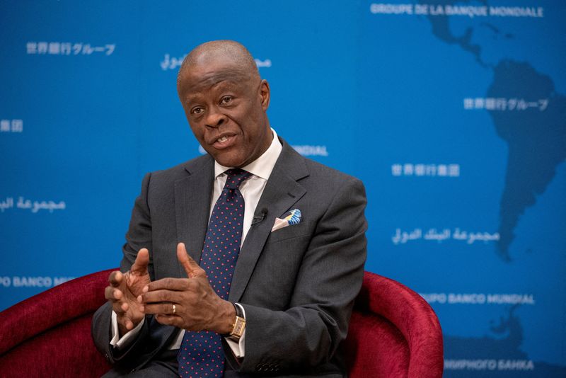 © Reuters. FILE PHOTO: Nigeria Finance Minister Wale Edun is interviewed by Karin Strohecker, Reuters Chief Correspondent Emerging Markets, during the G20 Finance Ministers and Central Bank Governors' Meeting at the IMF and World Bank’s 2024 annual Spring Meetings in Washington, U.S., April 18, 2024. REUTERS/Ken Cedeno/File Photo