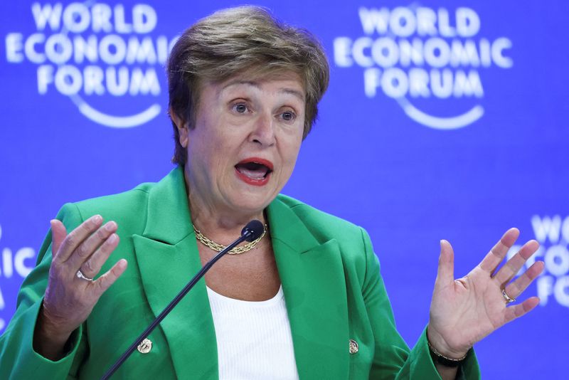 &copy; Reuters. Diretora-gerente do FMI, Kristalina Georgieva, no Fórum Econômico Mundial, em Davos, na Suíçan24/01/2025nREUTERS/Yves Herman