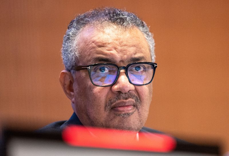 &copy; Reuters. Diretor-geral da OMS Tedros Adhanom Ghebreyesus em Genebran 27/5/2024   REUTERS/Denis Balibouse