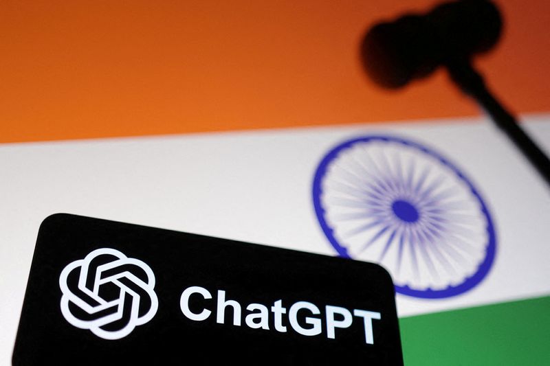 &copy; Reuters. FILE PHOTO: Indian flag, ChatGPT logo and gavel are seen in this illustration taken, January 22, 2025. REUTERS/Dado Ruvic/Illustration/File Photo