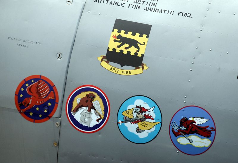 &copy; Reuters. FILE PHOTO: The insignias for the five Tuskegee Airmen squads are seen on the side of a Tuskegee Army Airfield AY-6 Texan fighter plane during a ceremony to honor the airmen at Selfridge National Airbase in Harrison Township, Michigan June 19, 2012. REUTE