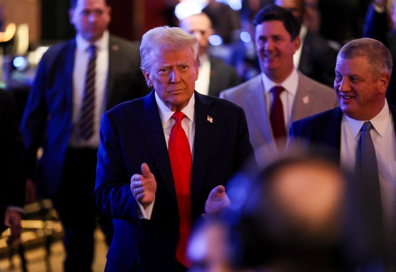 © Reuters. U.S. President Donald Trump gestures at the Circa Resort and Casino in Las Vegas, Nevada, U.S., January 25, 2025. REUTERS/Leah Millis