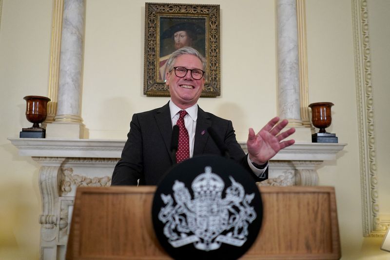 &copy; Reuters. Primeiro-ministro do Reino Unido, Keir Starmer, durante evento, em Londresn22/01/2025nAlberto Pezzali/Pool via REUTERS