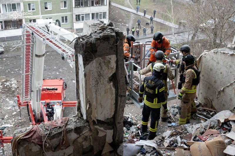 Russian drone strikes apartment block in Ukraine, killing nine, Zelenskiy says