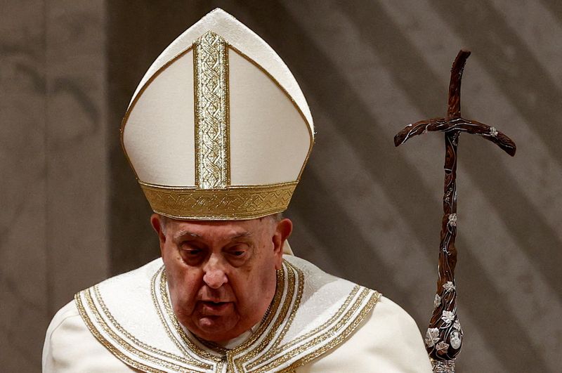 &copy; Reuters. Papa Francisco no Vaticanon 1/2/2025   REUTERS/Ciro De Luca
