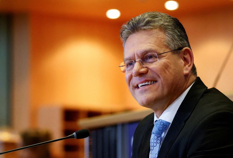 &copy; Reuters. Chefe de comércio da União Europeia, Maros Sefcovicn04/11/2024. REUTERS/Johanna Geron/File Photo