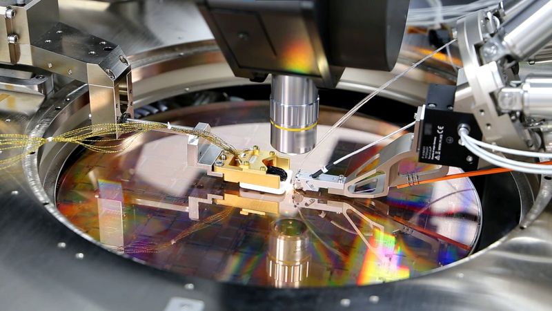 &copy; Reuters. Wafer de silício contendo milhares de dispositivos quânticos fabricado por meio da parceria da PsiQuantum com a GlobalFoundries em Palo Alto, Califórnia, EUA nMarço/2021nPsiQuantum/Divulgação via REUTERS