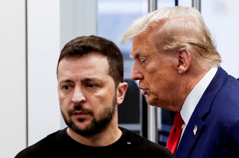 &copy; Reuters. presidente dos EUA, Donald Trump, e o presidente da Ucrânia, Volodymyr Zelenskiy, se reúnem na Trump Tower, em Nova York, EUAn27/09/2024nREUTERS/Shannon Stapleton