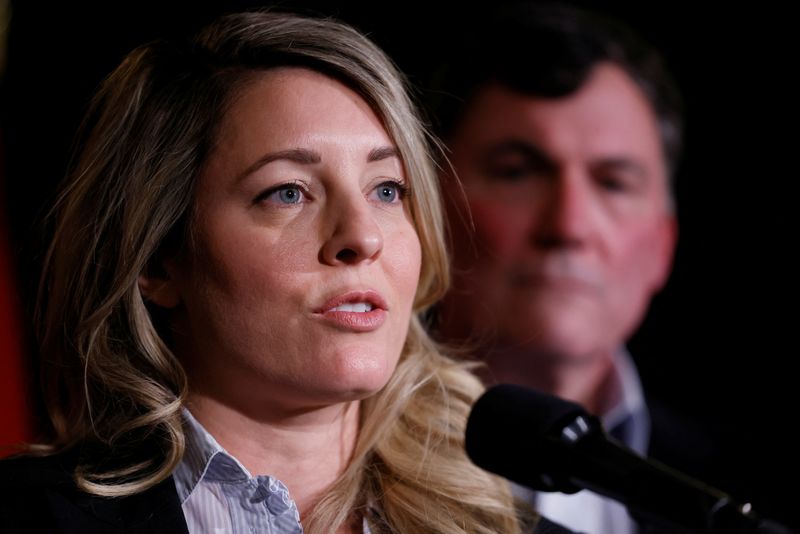 &copy; Reuters. Ministra das Relações Exteriores do Canadá, Melanie Joyn20/01/2025nREUTERS/Blair Gable