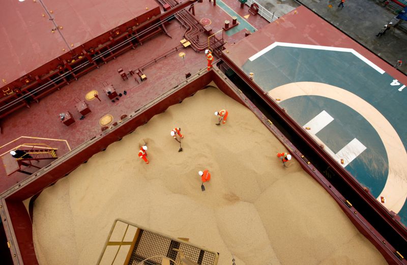 &copy; Reuters. Carregamento de soja para a China no terminal Tiplam, em Santos