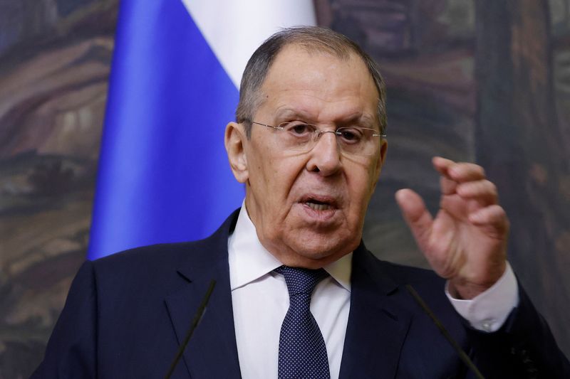 &copy; Reuters. Ministro das Relações Exteriores da Rússia, Sergei Lavrovn11/03/2025nREUTERS/Maxim Shemetov/Pool