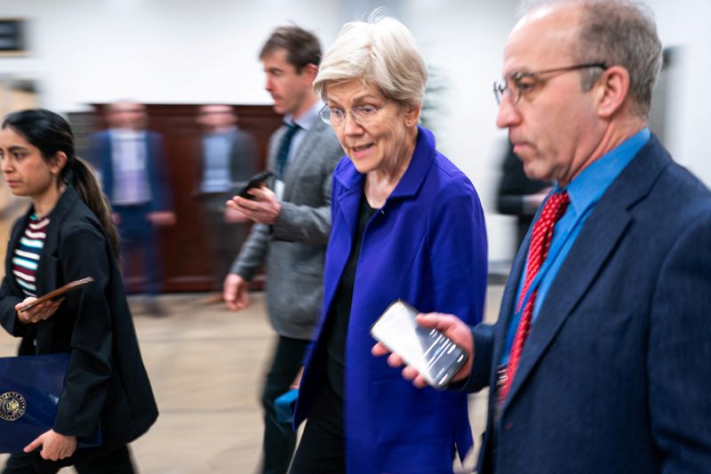 &copy; Reuters. Senadora dos EUA Elizabeth Warren no Capitólio, em Washingtonn12/03/2025nREUTERS/Nathan Howard