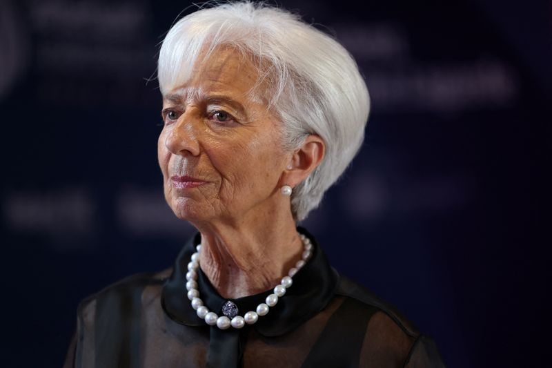 &copy; Reuters. Presidente do BCE, Christine Lagarde, durante evento em Dublin, na Irlandan02/04/2025nREUTERS/Damien Eagers