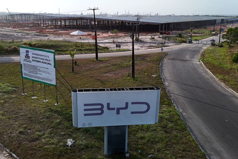 &copy; Reuters. Construção de fábrica da BYD em Camaçari, na Bahian09/01/2025nREUTERS/João Souza