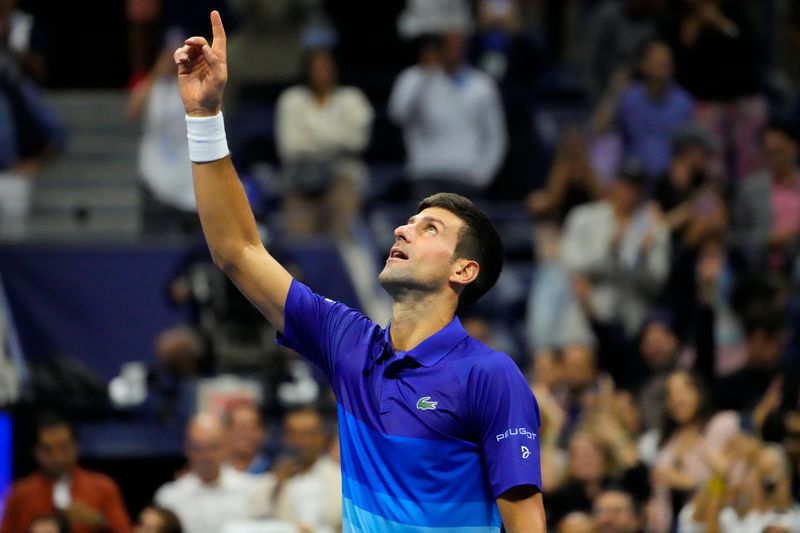 &copy; Reuters. Novak Djokovic a pris sa revanche face à Alexander Zverev./Photo prise le 11 septembre 2021/REUTERS/USA Today Sports