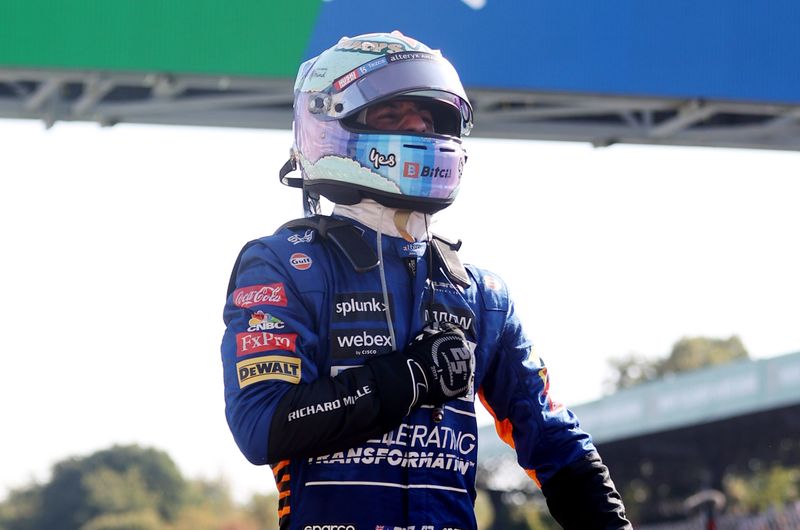 &copy; Reuters. Ricciardo remporte son premier Grand Prix depuis Monaco en 2018. Il était alors au volant d’une Red Bull./Photo prise le 12 septembre 2021/REUTERS/XXSTRINGERXX xxxxx