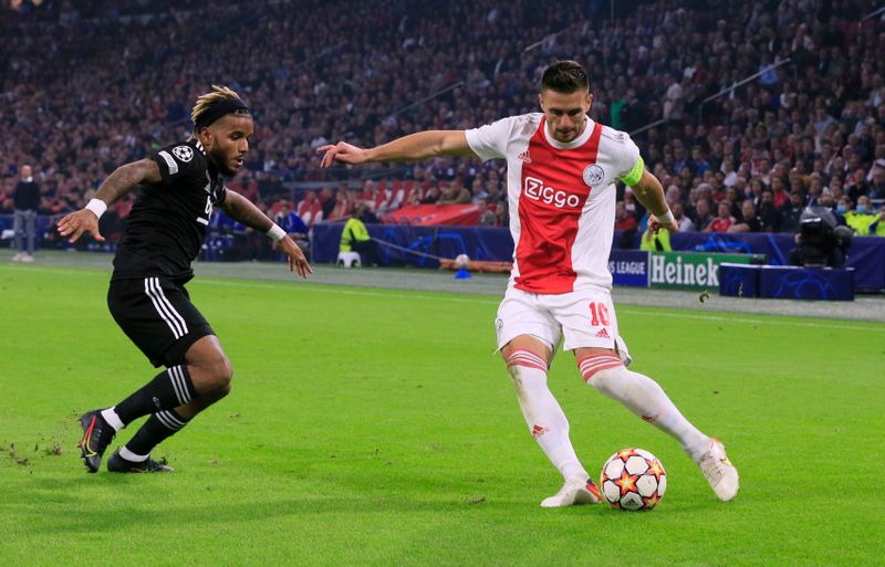 © Reuters. L’Ajax a la meilleure différence de buts en Ligue des Champions (+6).    /Photo prise le 28 septembre 2021/REUTERS/Eva Plevier