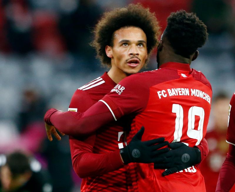 &copy; Reuters. Leroy Sané a marqué l'unique but du match conter Bielefeld./Photo prise le 27 novembre 2021/REUTERS/Michaela Rehle