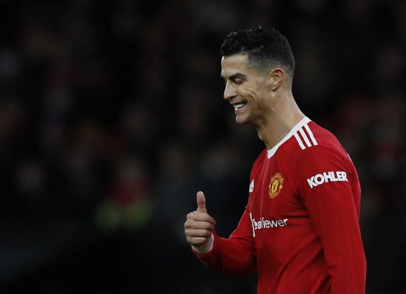 &copy; Reuters. Ronaldo en plein match. /Photo prise le 30 décembre 2021/REUTERS/Phil Noble