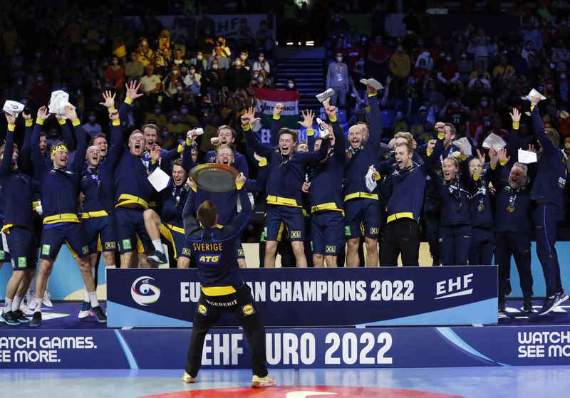 © Reuters. La Suède championne d'Europe 20 après ! /Photo prise le 30 janvier 2022/REUTERS/Bernadett Szabo