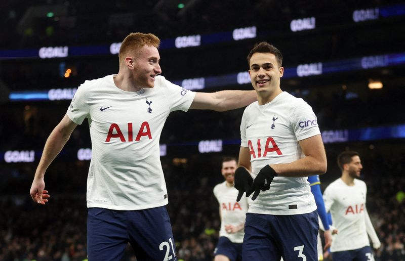 © Reuters. Tottenham a surclassé Everton ce lundi (5-0). /Photo prise le 7 mars 2022/REUTERS/Matthew Childs