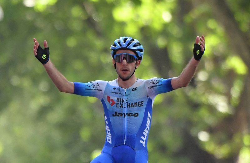 &copy; Reuters. Simon Yates a remporté sa deuxième étape sur le Giro 2022. /Photo prise le 21 mai 2022/REUTERS/Jennifer Lorenzini