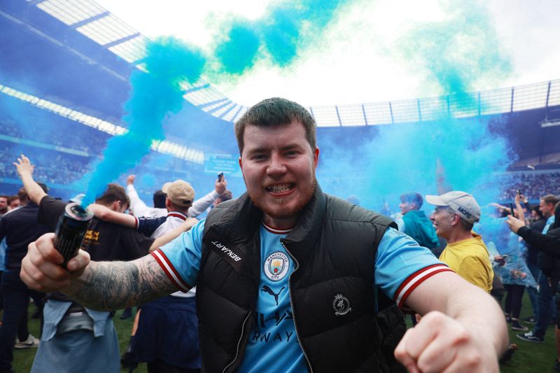 &copy; Reuters. Manchester City a remporté son sixième titre de champion depuis 2012. /Photo prise le 22 mai 2022/REUTERS/Hannah Mckay